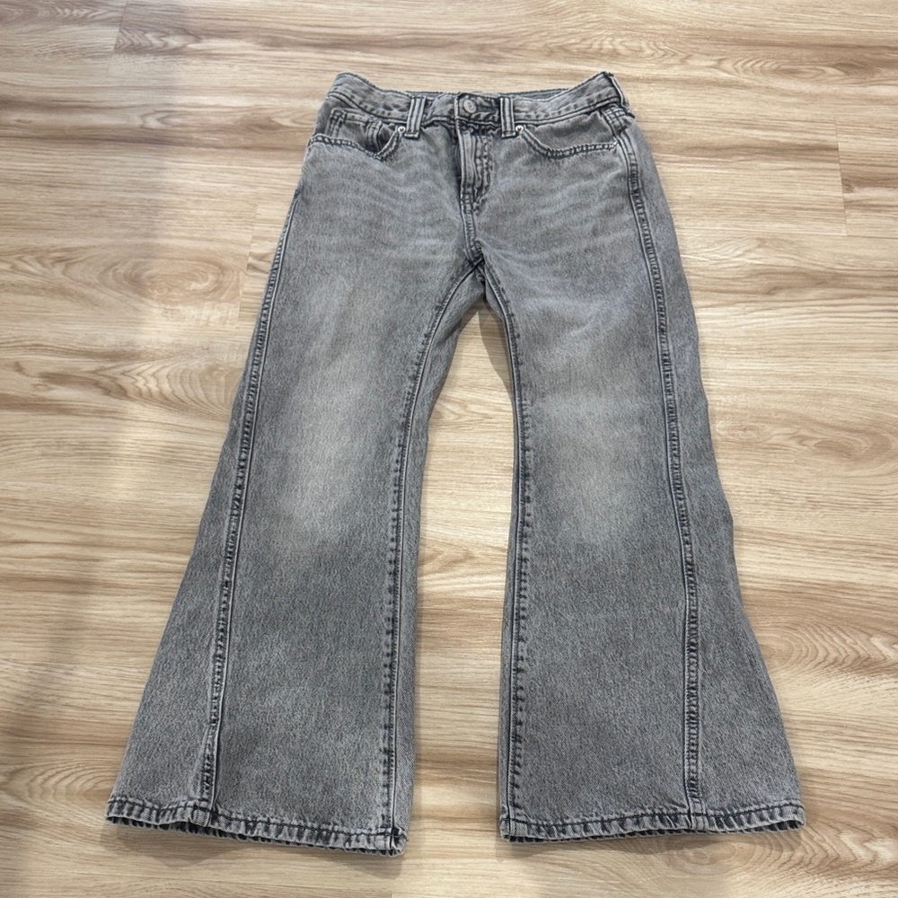 Girls Gray Flared Jeans